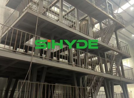 中海德定制方案：樓層式定型耐火材料10倉自動(dòng)化配料生產(chǎn)線